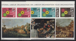 Ghana: International Labour Organisation, 3 Paar Mit Gemälden Aus Kleinbogen ** - Other & Unclassified