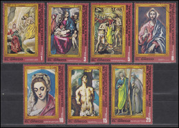 Äquatorialguniea: Christliche Gemälde / Paintings Von El Greco, 7 Marken O - Sonstige & Ohne Zuordnung