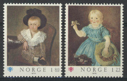 Norwegen: Kindergemälde Junge & Mädchen, 2 Werte, Satz ** - Autres & Non Classés