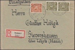 925+928 Ziffer MiF Auf R-Brief SSt TAG DER BEFREIUNG DACHAU 29.4.1945-46 - WW2