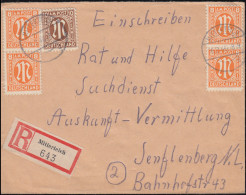 5+6 AM-Post 8 Und 10 Pf. Auf R-Brief MITTERTEICH 6.2.1946 Suchdienst-Anfrage - Non Classés