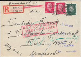 Ebert-Hindenburg MiF R-Brief Gesandtschaft Sofia Auswärtiges Amt BERLIN 1.4.1933 - Autres & Non Classés