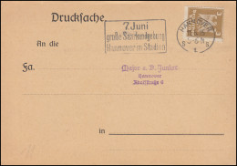 355 Adler EF Auf Drucksache HANNOVER 7. Juli Große Saarkundgebung 11.5.1925 - Otros & Sin Clasificación