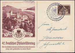 42. Deutscher Philatelistentag 1936 Schmuckdrucksache SSt LAUENSTEIN 7.6.1936 - Philatelic Exhibitions