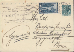 Postkarte Genua 30.4.56 An Das Bundesminsterium Für Vertriebene .. In Bonn - Sonstige & Ohne Zuordnung