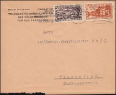 181+187 Aufdruckmarken Brief Volksabstimmungskommission SAARBRÜCKEN 13.1.1935 - Autres & Non Classés