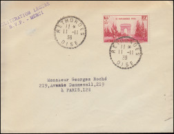 434 Waffenstillstandsabkommen Auf Brief RETHONDES 11.11.1938 Nach Paris 12.11. - Sin Clasificación