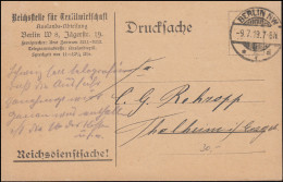 Reichsdienstsache Reichsstelle Für Textilwirtschaft Postkarte BERLIN 9.7.1919 - Sonstige & Ohne Zuordnung