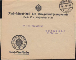 Reichsdienstsache Nachrichtenblatt Des Kriegsernähungsamts BERLIN 11.1.1918 - Ohne Zuordnung