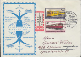 Sonder-R-Zettel 43 Essen '71 Jugendzentrum Auf Schmuck-Brief SSt 14.3.71 - Eisenbahnen