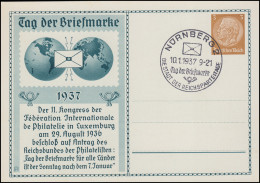 PP 122 Tag Der Briefmarke 1937 Passender SSt NÜRNBERG 10.1.1937 - Altri & Non Classificati