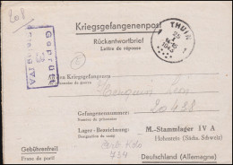 Kriegsgefangenenpost Rückantwort An Stalag IV A Hohnstein / Sächs. Schweiz - Feldpost 2. Weltkrieg