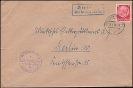 Landpost Birkholz über Wendisch Buchholz Auf Brief Märkisch Buchholz 25.4.38 - Lettres & Documents