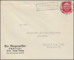 Landpost Schmerzke über Brandenburg (Havel) 25.4.33 Auf Brief Vom Bürgermeister - Storia Postale