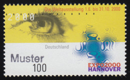 2089 Weltausstellung EXPO 2000 Hannover: Auge Und Emblem, Muster-Aufdruck - Variedades Y Curiosidades