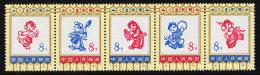 China 1135-1139 Kinderlieder & Kindertänze 1973, 5er-Streifen Ungefaltet **/MNH - Otros & Sin Clasificación