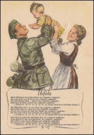 Ansichtskarte Vornamen: Ursula, Soldatenfamilie Mit Gedicht, Ungebraucht - Firstnames