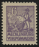 SBZ 33yd Freimarke 6 Pf, Dunkelrotviolett, Gezähnt, ** - Mint