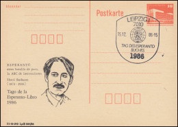 DDR P 86I ESPERANTO-Tag Henri Barbusse 1986, SSt LEIPZIG Esperanto-Logo 15.12.86 - Other & Unclassified