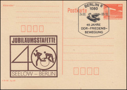 DDR P 86II Jubiläumsstafette 40 Seelow-Berlin 1989, SSt BERLIN Friedensbewegung - Autres & Non Classés
