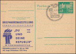 DDR P 79 Ausstellung Junge Pioniere Burg 1978, SSt BURG JP-Logo 16.11.78 - Sonstige & Ohne Zuordnung