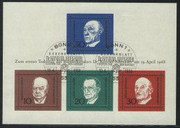 Block 4 Adenauer 1968, ESSt Bonn - Used Stamps