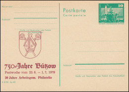 DDR P 79 Festwoche 750 Jahre Bützow Wappen 1979 Rot, ** - Sonstige & Ohne Zuordnung