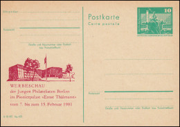 DDR P 79 Werbeschau Junger Philatelisten Berlin 1981, ** - Otros & Sin Clasificación