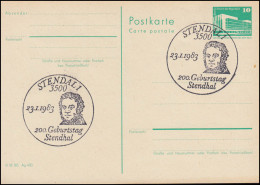 SSt 200. Geburtstag Stendhal STENDAL 23.11.1983 Auf DDR-Postkarte P 84 - Schrijvers