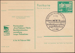 DDR P 79 Ausstellung Im Pionierpalast Berlin 1982, SSt BERLIN-KÖPRNICK 5.2.1982 - Altri & Non Classificati