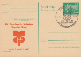 DDR P 79 Stadtbezirks-Volksfest Dresden-West 1980, SSt DRESDEN Emblem 31.5.1980 - Altri & Non Classificati