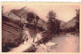 65 - Hautes Pyrenees -  GAVARNIE - Le Pic De Secugnac - Les Vaches Se Desalterent Dans Le Gave - Gavarnie