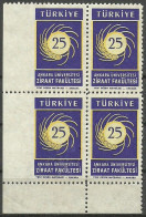 Turkey; 1959 25th Anniv. Of The Agriculture Faculty Of Ankara University ERROR "Imper. Edge" - Nuevos