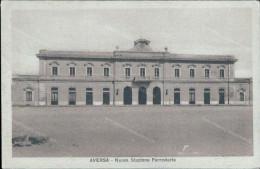 Cs400 Cartolina Aversa Nuova Stazione Ferroviaria Provincia Di Caserta 1928 - Caserta