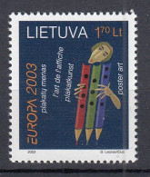 LITHUANIA 2003 Europa Poster Art MNH(**) Mi 816 #Lt1020 - Lituanie