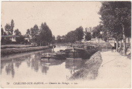 51 - CHALONS-sur-MARNE -  Chemin Du Halage (Canal) - 1922 - Cheval, Péniches - Châlons-sur-Marne