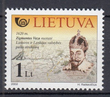 LITHUANIA 2002 Post History Map MNH(**) Mi 803 #Lt1024 - Lituanie