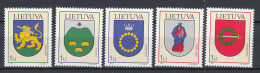 LITHUANIA 2003 Coat Of Arms MNH(**) Mi 809-813 #Lt1025 - Litauen