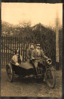 Moto Ancienne De Marque Modèle Type ? Sidecar * Carte Photo * Motos Motocyclette Transport * Side Car - Motorbikes