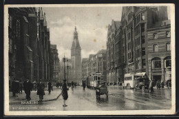 AK Hamburg, Mönckebergstrasse Mit Rathaus Und Strassenbahn  - Tramways