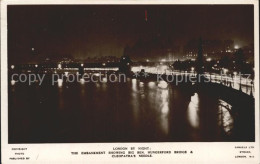 72155370 London By Night The Embankment Showing Big Ben Hungerford Bridge And Cl - Other & Unclassified