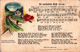 H2211 - Litho Anton Günther Liedkarte - Dr Verliebta Bob .... Erzgebirgisches Volkslied - Sehr Gebraucht !!! - Musik