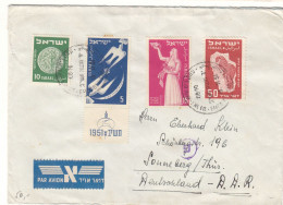 Israël - Lettre De 1951 - Oblit Emeq Bet San - Exp Vers Sonneberg  - Valeur 20 $ En ....2010 - - Covers & Documents