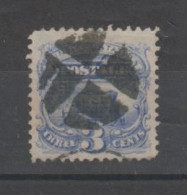 U.S.A.:  1869   LOCOMOTIVE  -  3 C. USED  STAMP  -  WITH  GRILLE  -  YV/TELL. 31 - Usados