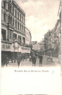 CPA Carte Postale Belgique Bruxelles Rue Du Marché Aux Poulets  Animée Début 1900  VM80704ok - Lanen, Boulevards