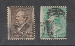 U.S.A.:  1882/88  GENERAL  ISSUES  -  2  USED  STAMPS  -  YV/TELL. 62 + 64 - Usados