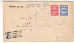 Israël - Lettre Recom De 1951 - Oblit Haifa - Avec Timbres Taxe - Valeur 12 $ En ....2010 - - Briefe U. Dokumente
