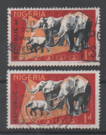 Nigeria 1965, 1969, Used, Michel 176 A And C, Fauna, Elephant - Nigeria (1961-...)