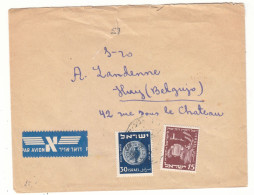 Israël - Lettre Exp Vers Huy - Monnaies - Tracteurs - - Covers & Documents