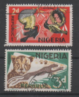 Nigeria 1971, 1969, Used, Michel 178 C II, 179 C I, Fauna, Bird, Cheetah - Nigeria (1961-...)